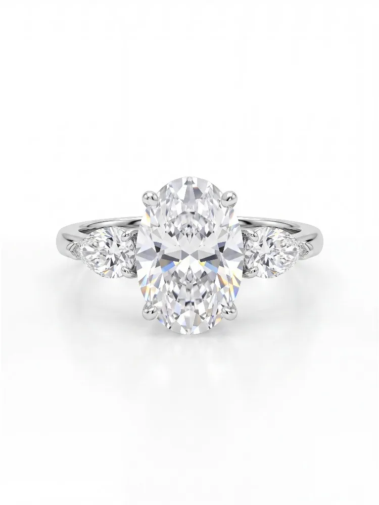 925 Sterling Silber Prächtiger 8*12mm 4-Krallen Eiförmiger Wassertropfen Zirkon Ring für Damen Verlobung Hochzeit Luxus Feinschmuck – Detail 5