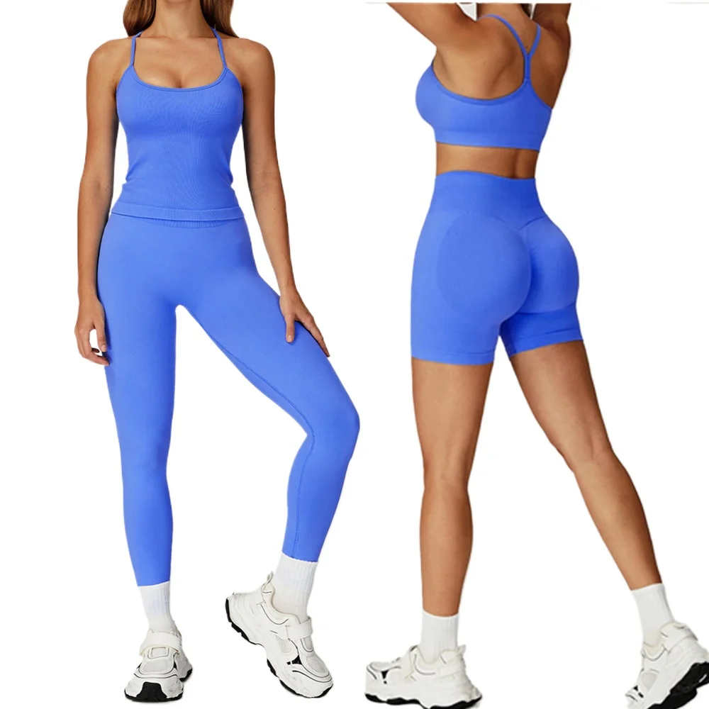 

2PCS Sportswear Women Seamless Yoga Set Sports Bra + Gym Leggings 2 Pieces Tracksuits Fitness Vest Set Yoga Suits Gym Clothes