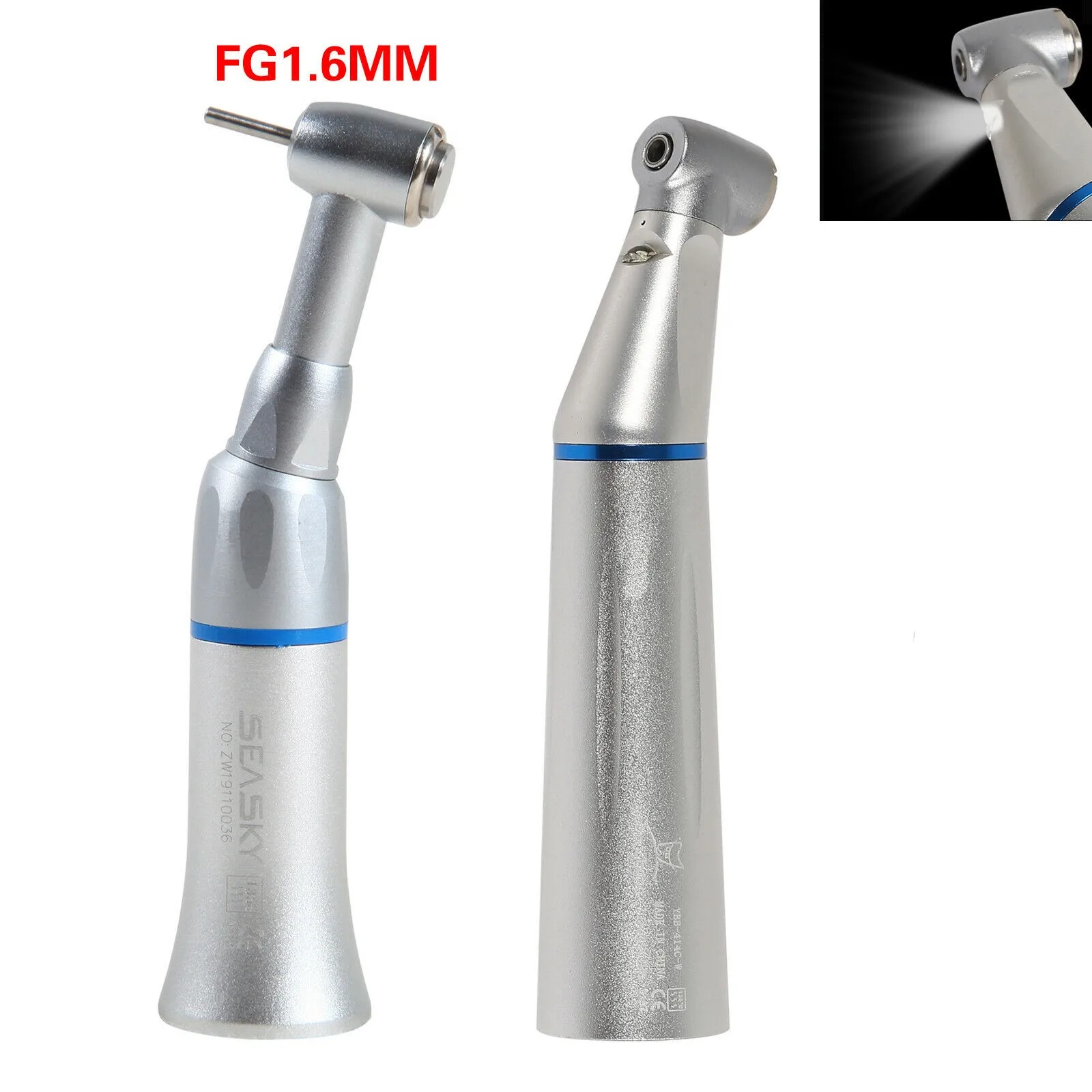 

NSK/Kavo Style Dental (Fiber Optic LED) Slow Low Speed Handpiece Contra Angle Push Button 1:1 Fit FG 1.60mm/ CA2.35mm