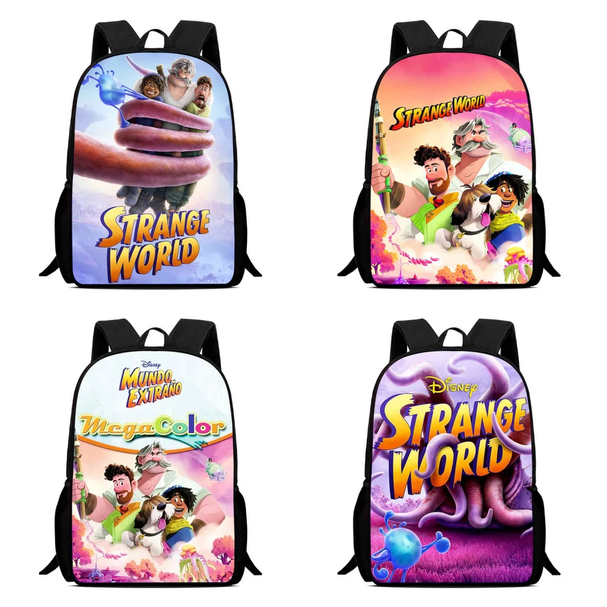 

15-дюймовые школьные сумки Disney Strange World с героями мультфильмов для мальчиков и девочек, школьный рюкзак для детей Диснея в возрасте от 5 до 10 лет, легкий детский рюкзак