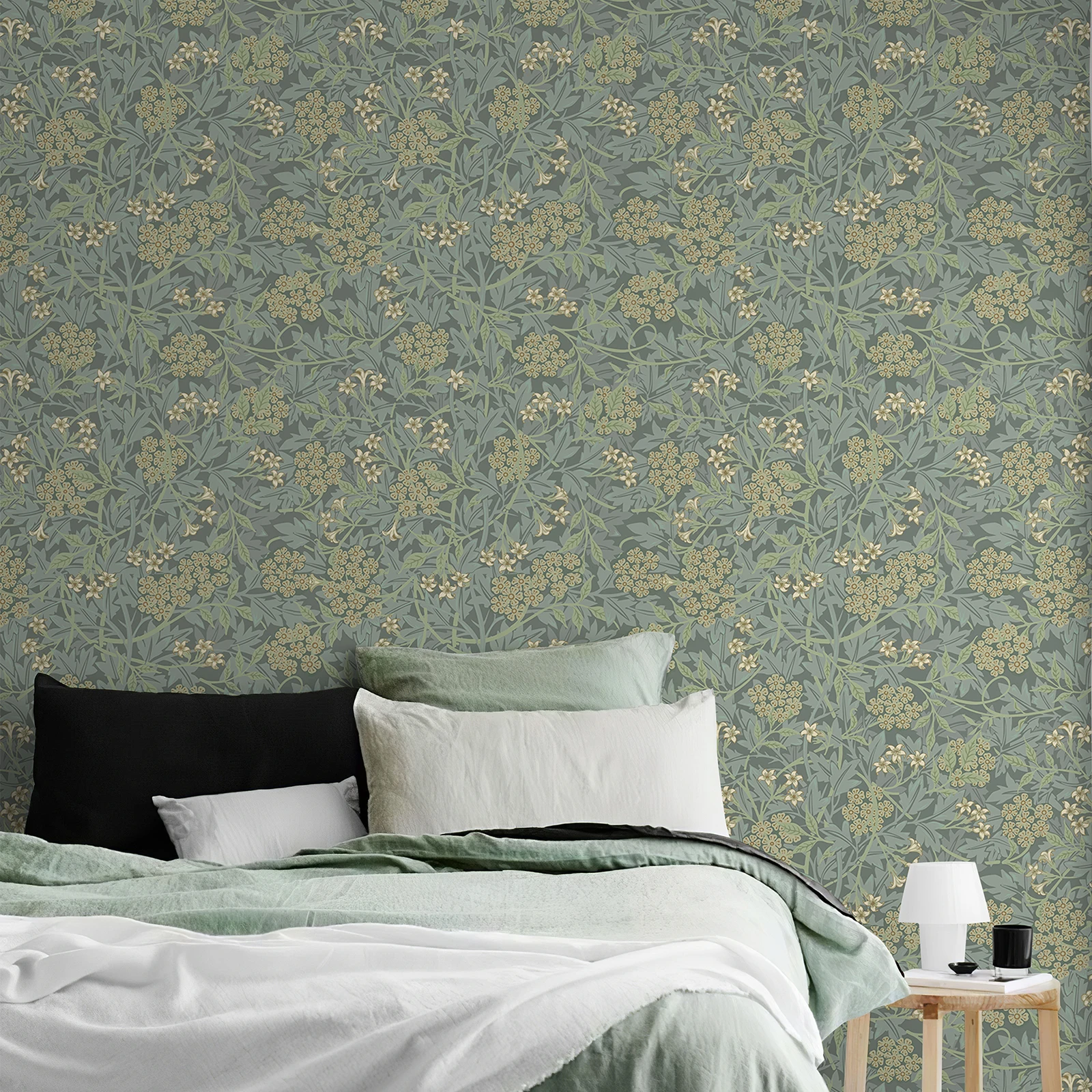 

Ggreen Jasmine Floral Peel And Stick Wallpaper Chic Waterproof Vinyl Wall Sticker Living Room Bathroom Kitchen Wall Decor