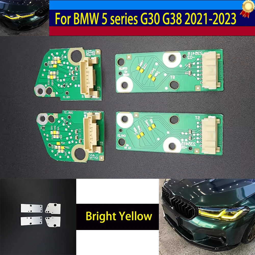 

New Bright Yellow For BMW 5 series G30 G38 LCI F90 M5 LED 2021 2022 2023 Car headlights DRL chip Ballast LED boards