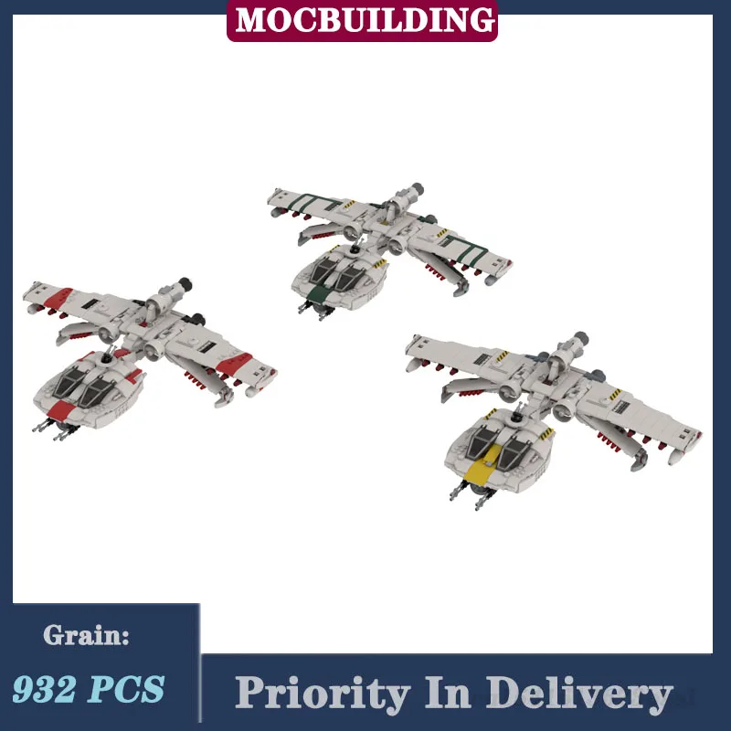 MOC Starfighter Model Building Block Assembly Transport Aircraft Space Movie Collection Series Toy Gifts