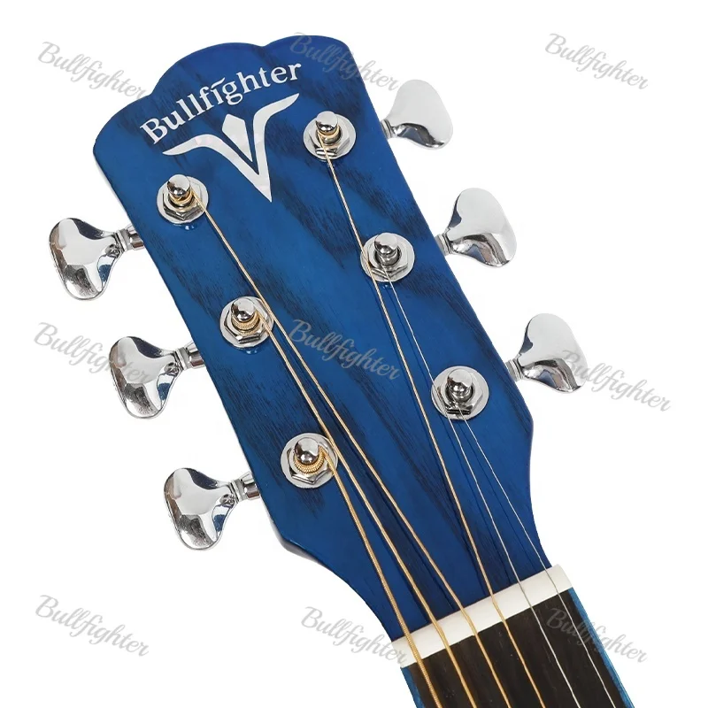 Bullfighter Laminated Acoustic Guitar D-4117NG Original Design 41inch 6 Strings Cutway Blue Electric Korean Ash Top