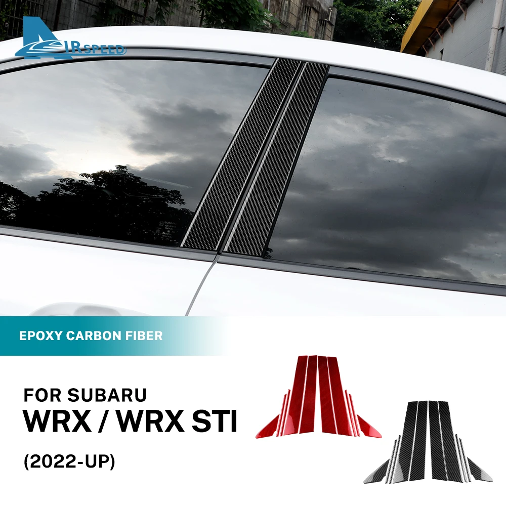 

Real Soft Carbon Fiber Car Window B Pillars Sticker For Subaru WRX 2022 2023 B Pillars Cover Trim Strip Protect Accessories