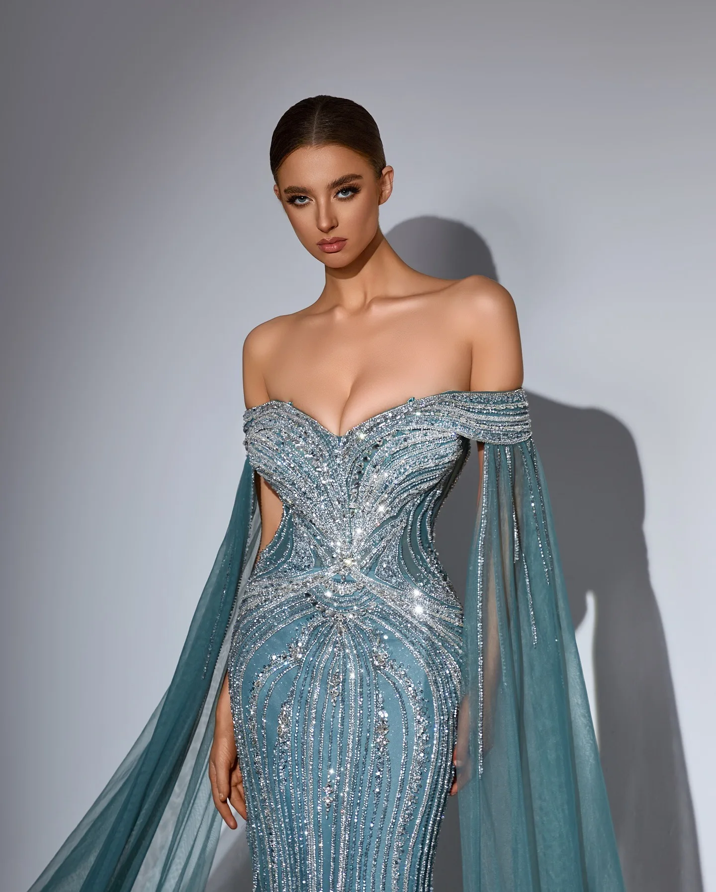 فساتين سهرة رائعة حورية البحر بدون حمالات كريستال بدون أكمام فساتين حفلات بدون ظهر فساتين حفلات مخصصة رداء السهرة #4