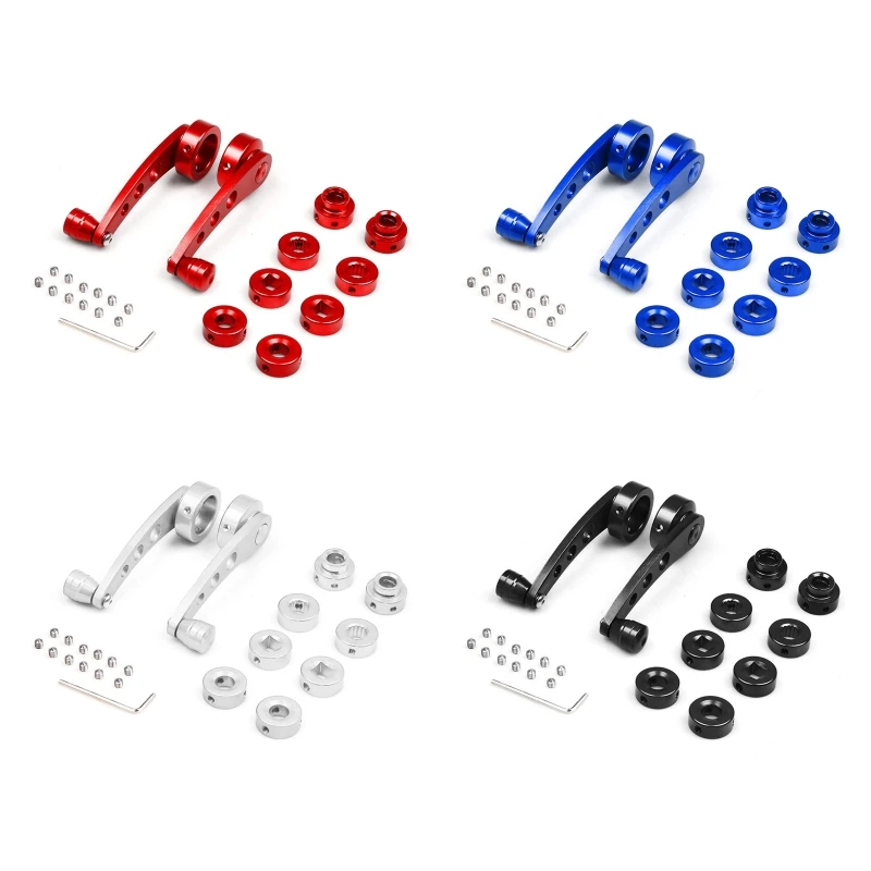 2pcs Window Crank Handle Winder Riser Billet Aluminum Alloy Universal Auto Car Wagon Door Window Crank Handle Winder