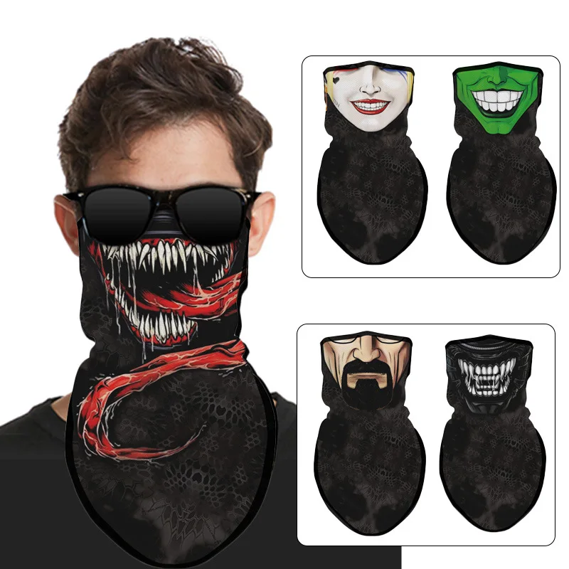 Mask Prevent bask in mask Cycling Riding mask Triangle face towel hanging ears Uv protection Outdoor products Clown pattern