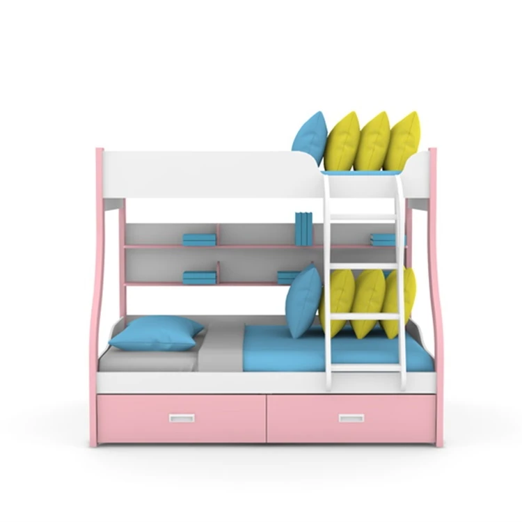 

*House Kids Furniture Cot Children School Mdf Bunk Beds for Girls Pink