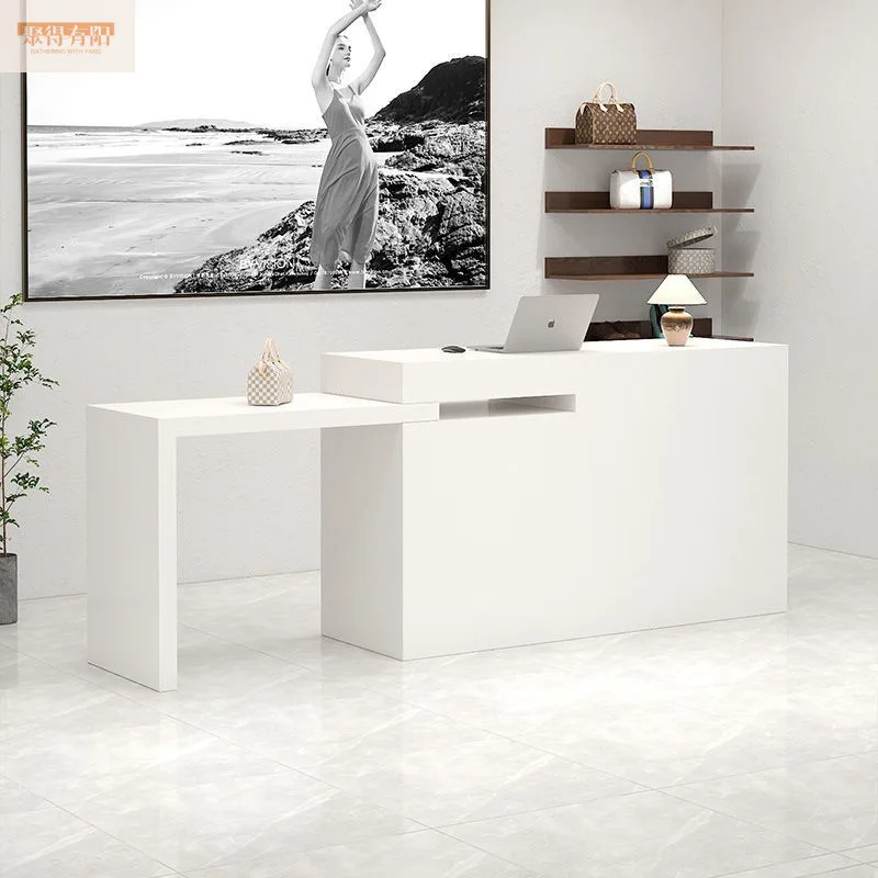 Medieval style store counter Multifunctional checkout page Bar corner front desk Clothing store Minimalist reception desk Beauty