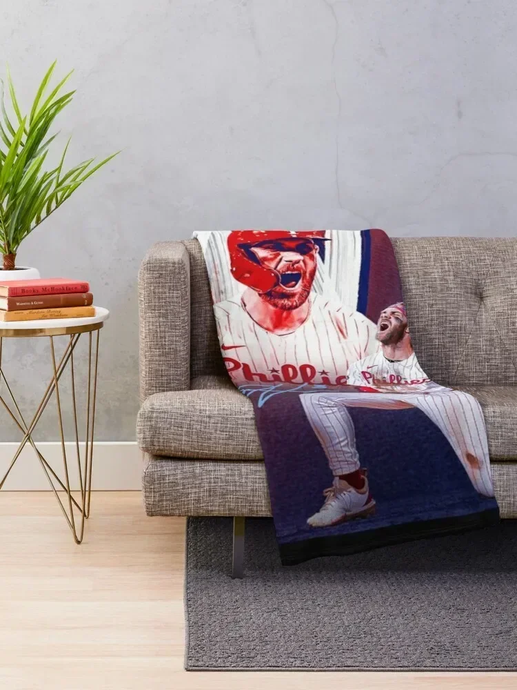 bryce harper mvp Throw Blanket Travel Beautifuls Blankets