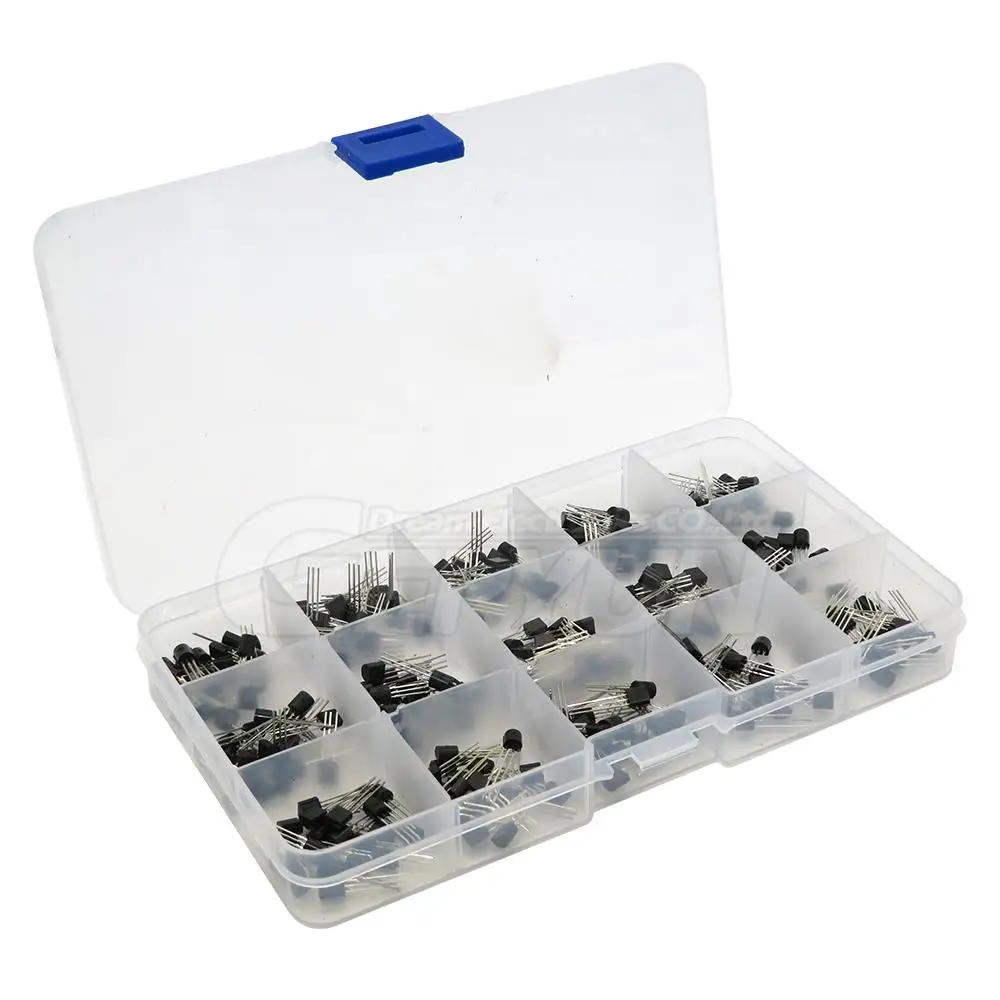 15Value*20pcs TO-92 Assorted Kit 2N2222 S9012 S9013 S9014 S8050 S8550 2N3904 2N3906 2N5401 2N5551 A42 A92 A1015 C1815 13001