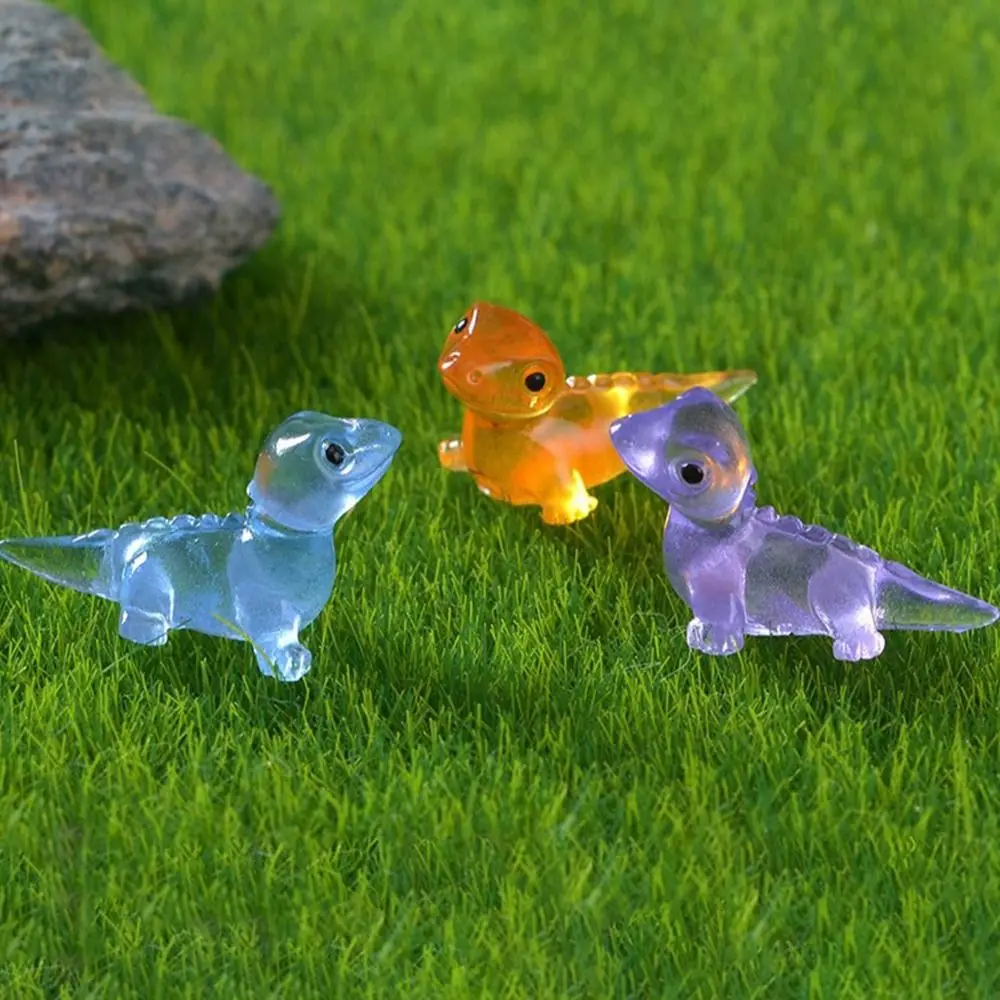 Creative Cute Mini Lizards Resin Craft Cartoon Lizards Miniatures DIY Glow At Dark Garden Lizard Ornaments DIY Accessories