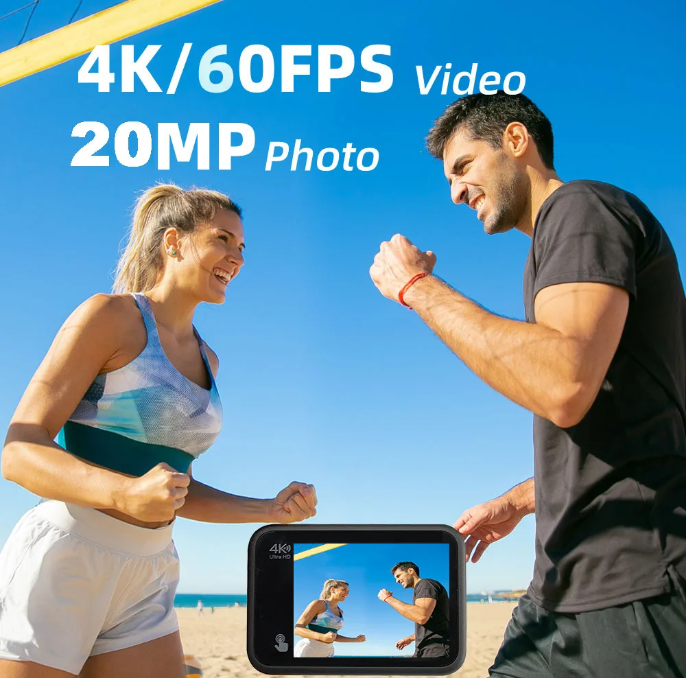 4K60FPS 20MP Action Camera 5M Body Waterproof EIS DVR 170D Sports Video Recording Dual Display 2\