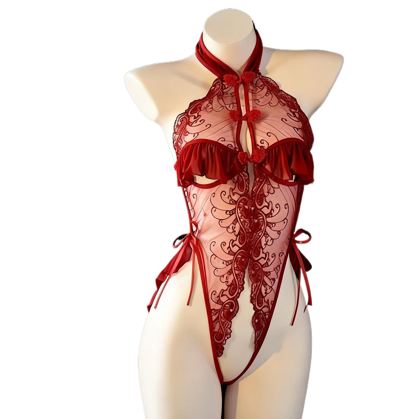 Classical Cheongsam Qipao Crotchless Sexy For Women Female Hot Caliente Lingerie Underwear Seductive Teddy Bodysuit