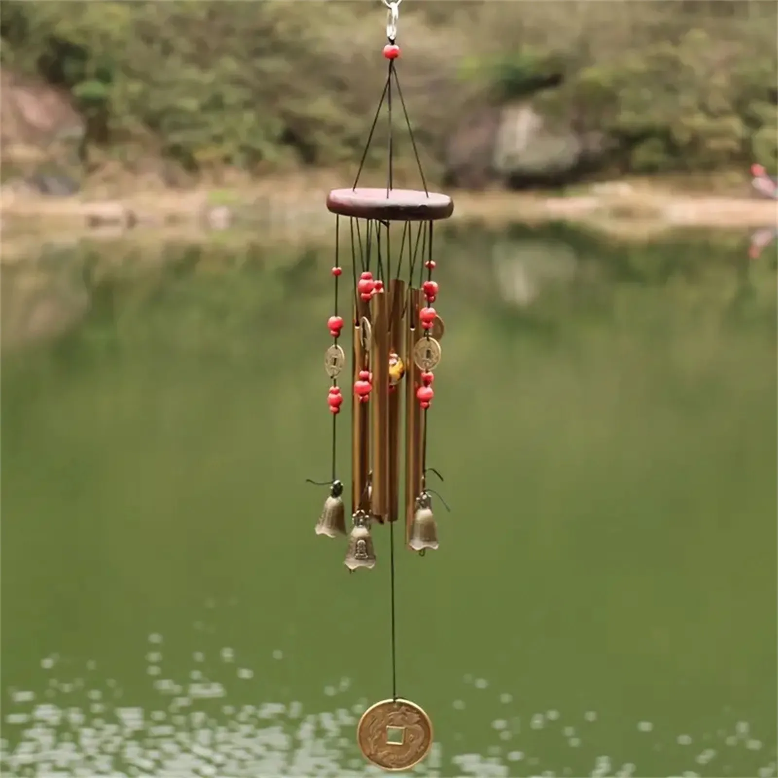 Campanas de carillón de viento grandes, campana de Metal para iglesia, jardín al aire libre, decoración del hogar, carillón de viento colgante de la suerte