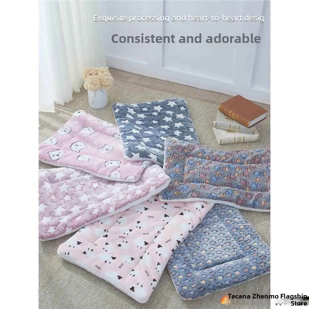 

Thiened Double Layer Pet Blanket Nest Pad Air ip Box Warmth Fce Small Size Dog Universal Warmth Pet Mat