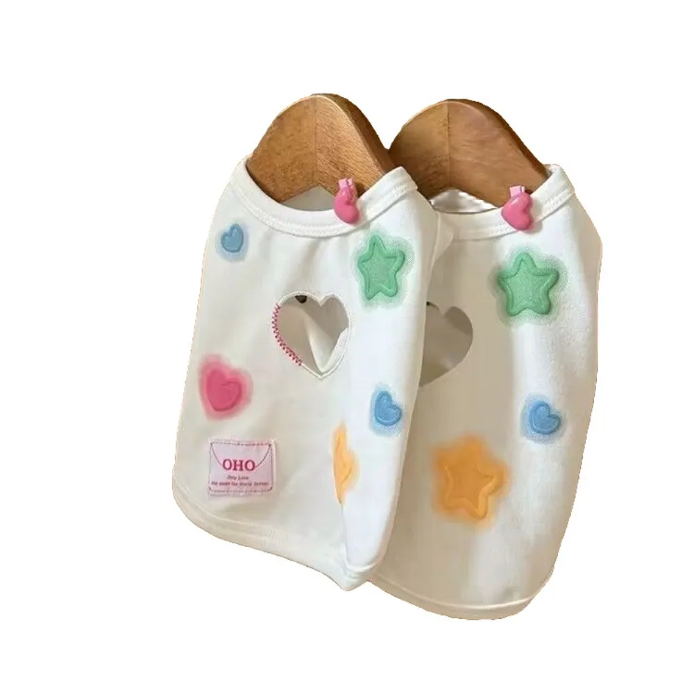 Four Seasons Dog Hollow Heart Vest Colorful Pet Clothes Home Clothing Cat and Dog Vest Pumpkin Skirt Teddy Schnauzer