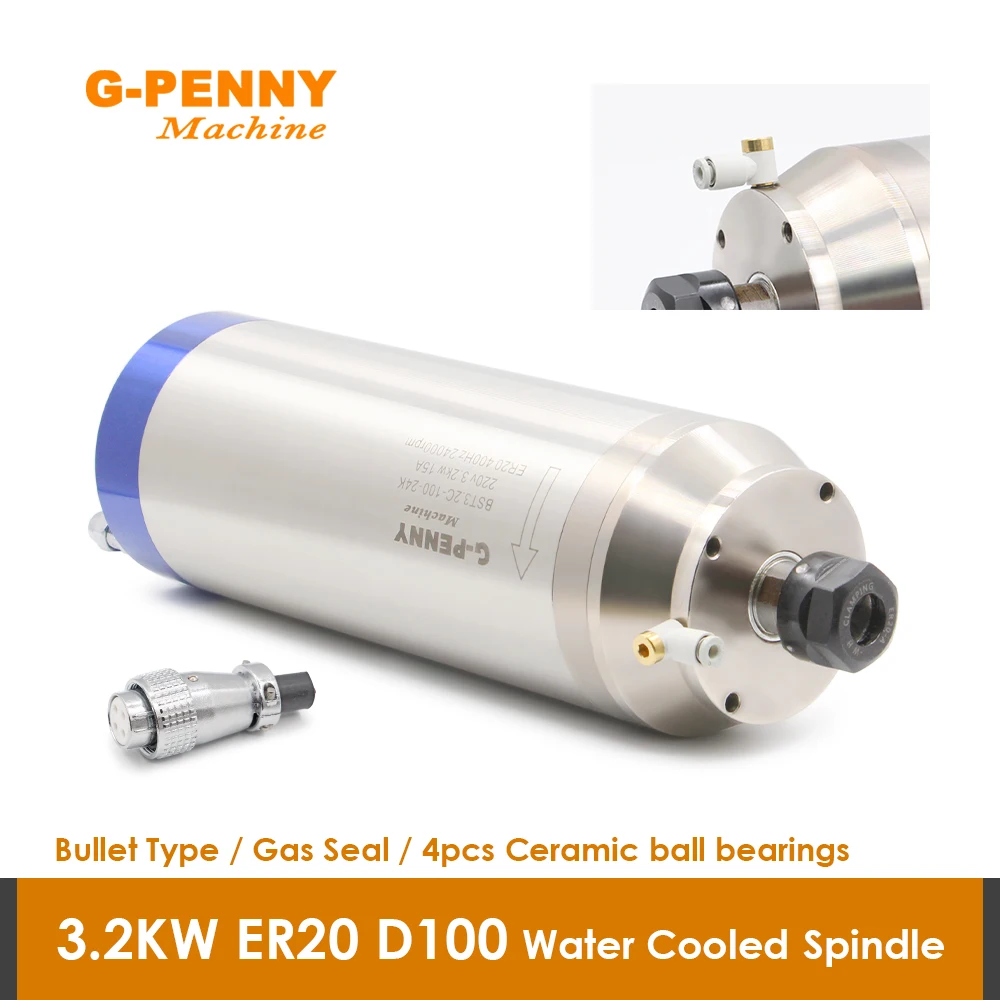 G-PENNY 3.2kw ER20 المغزل موتور تبريد المياه فوهة الغاز رصاصة نوع حجر العمل 4 قطعة محامل كروية سيراميك 220 فولت/380 فولت #1