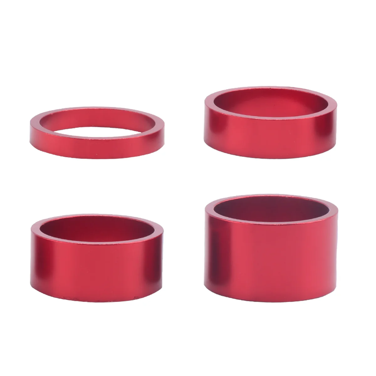 SMIEA 4 Pz/set 5/10/15/20mm In Lega di Alluminio Auricolare Stelo Spacer MTB 28.6mm Tappo Rondella Forcella per Bici Da Strada Ciclismo,Rosso