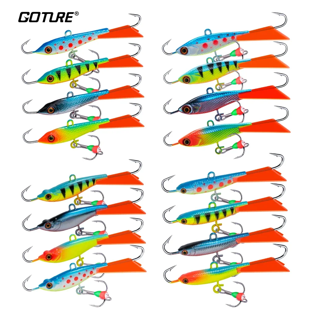 

Goture 4/lot Balanced Jig Fishing Lure 10g 15g 4-7cm Winter Ice Fishing Jigging Bait Tackle For Crappie, Walleye, Pike, Trout