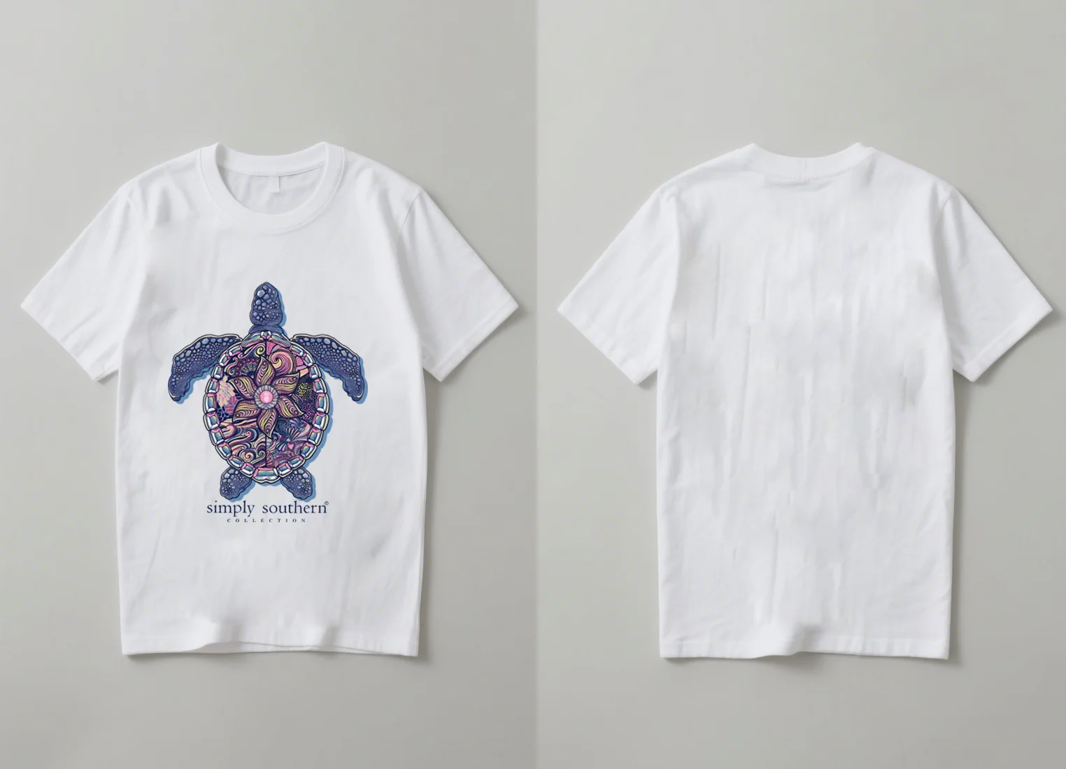 2025 เสื้อแขนสั้นพิมพ์ลายเต่าอินเทรนด์ใหม่ลำลองสำหรับทุกเพศ