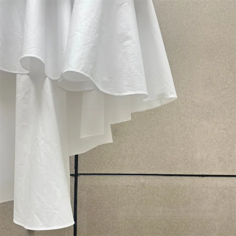Damesrok Nieuwe asymmetrische slim-fit dameshalve rok voor de zomer van 2022, puur katoen, hoge taille, lange rok Y2k witte rok