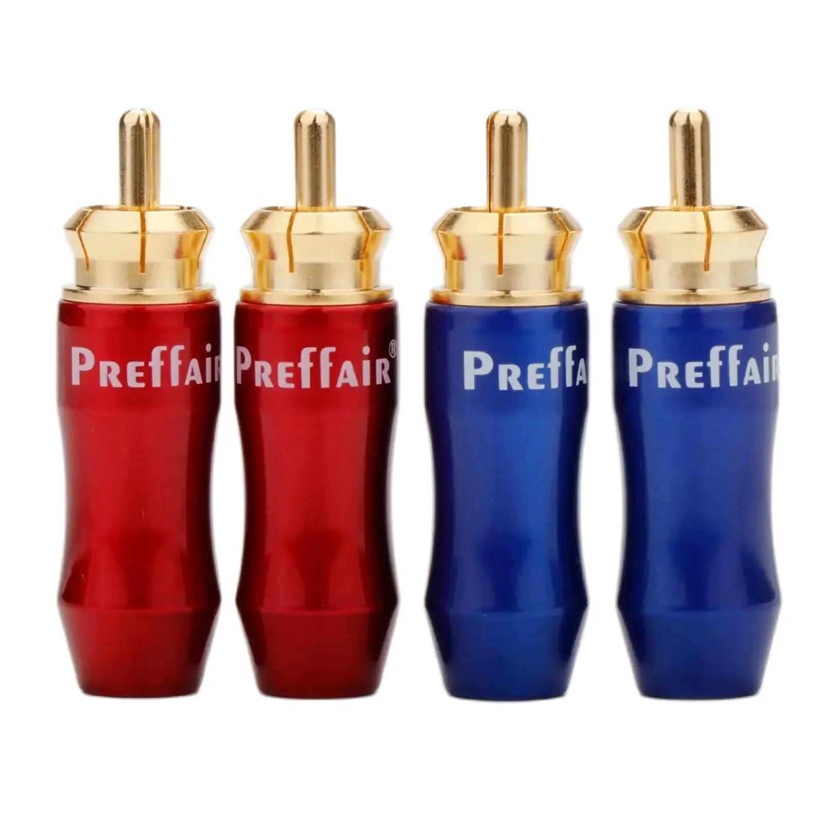 

Preffair 4Pcs R1705 Gold Plated RCA Connector Wire Male Plug Audio Adapter Red Pigtail Speaker Plug for 6.5mm Cable
