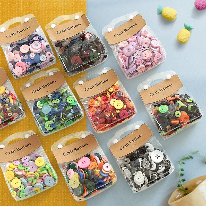 

Mixed Color Resin Buttons Creative Diy Handmade Buttons Paste Materials Accessories Colorful and Fashionable