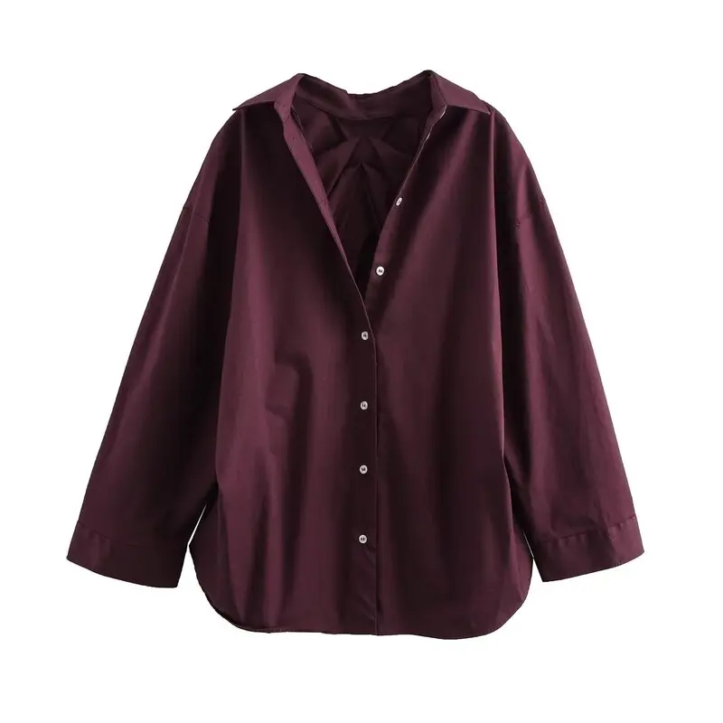 Autumn Winter Loose Fit Long Sve Women's irt Ba Pleated Silk Gauze Versatile Sle Regular Length Premium Quali