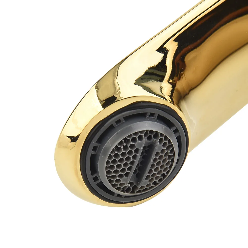 

Single Hole Gold Brass Wash Basin Faucet Sink Faucet Cold And Hot Water Faucet Single Handle Bathroom Faucets Showers