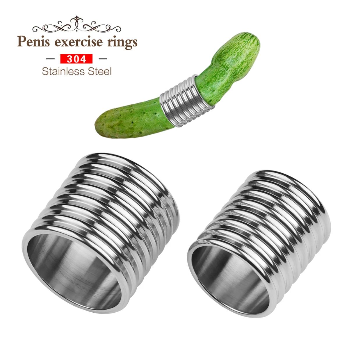 1pcs, Stainless steel penile rings, penile restraint tension rings, penile exercise correction, male sex toys