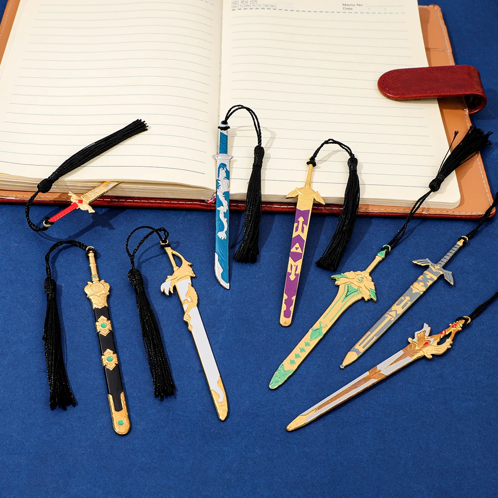 

Anime Game Metal Sword Bookmark Backpack Pendant Clerical Decoration Teacher Office Supplies Student Learning Stationery
