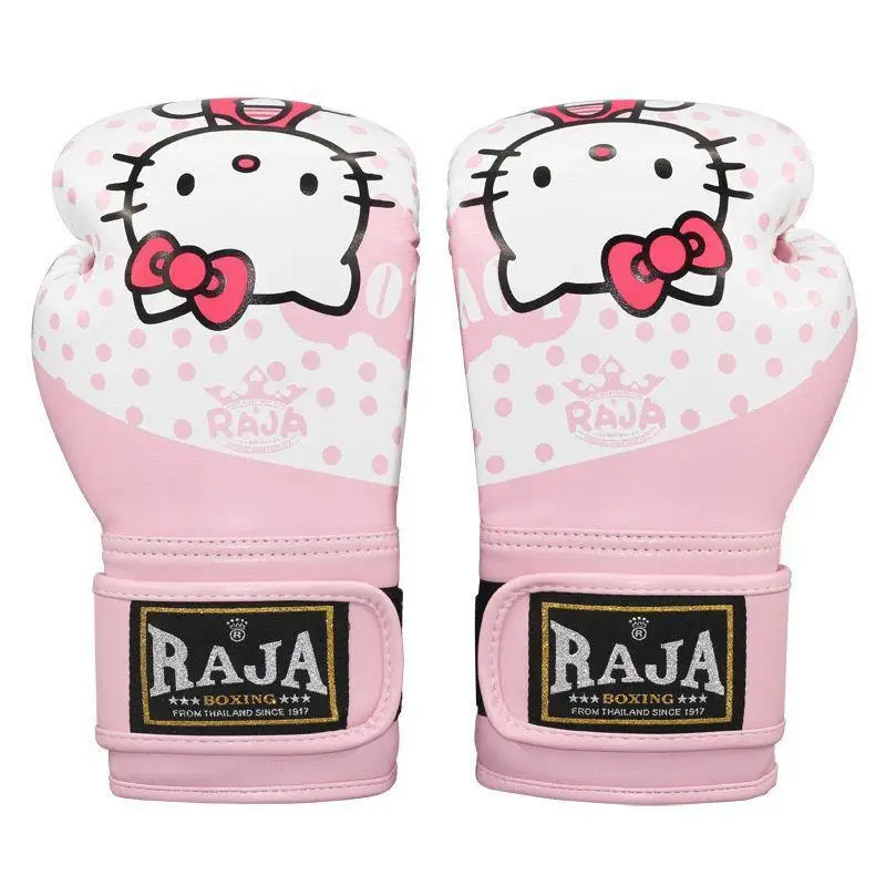 

Hot Sanrios Child 40Z 60Z Boxing Gloves Kawaii Hello Kitty Cartoon Cute Fight Training Sanda Muay Thai Gloves Fashion New Style