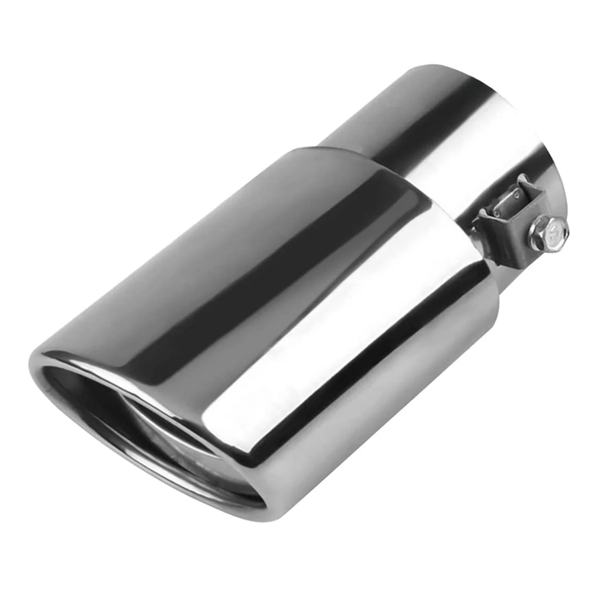 Stainless Steel Car Exhaust Tip, 2.1In To 1.5In Universal Car Exhaust Pipe Modification Tail Throat Tail Pipe (Silver)