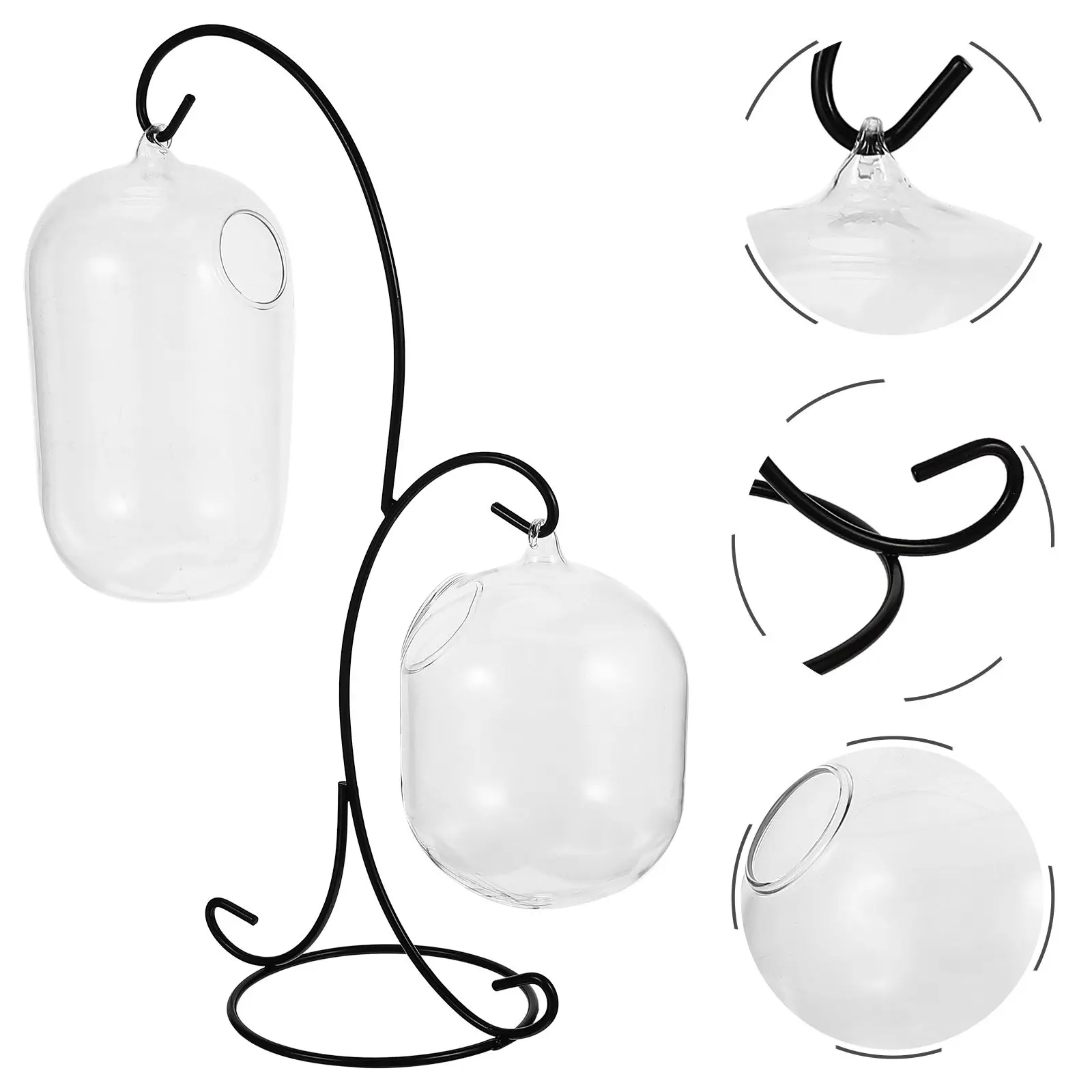 

1Set Desktop Glass Fish Tank Multi-Function Hanging Aquarium Fish Bowl Flower Plant Vase Rack Household Home Decor