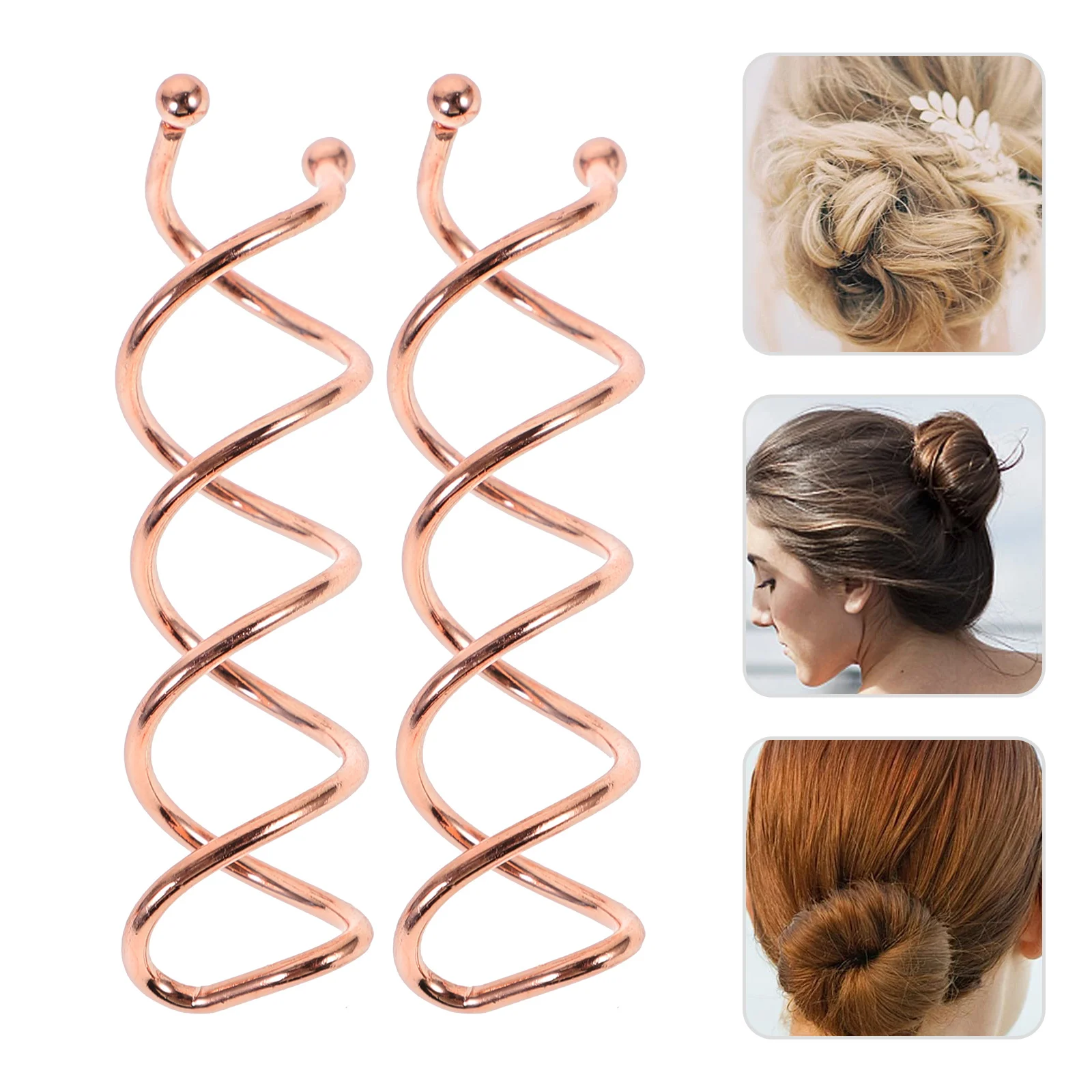 

20pcs Spiral Clips Flexible Twist For Long Rose Gold Bun Maker Styling Accessories Bride Hairpin Wedding Hairpin Spiral Hair