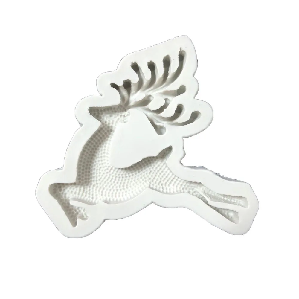 3D Christmas Reindeer Deer Silicone Mold DIY Chocolate Cake Decoration Mold Fondant Baking Tools Resin Mold For Kitchen Utensils