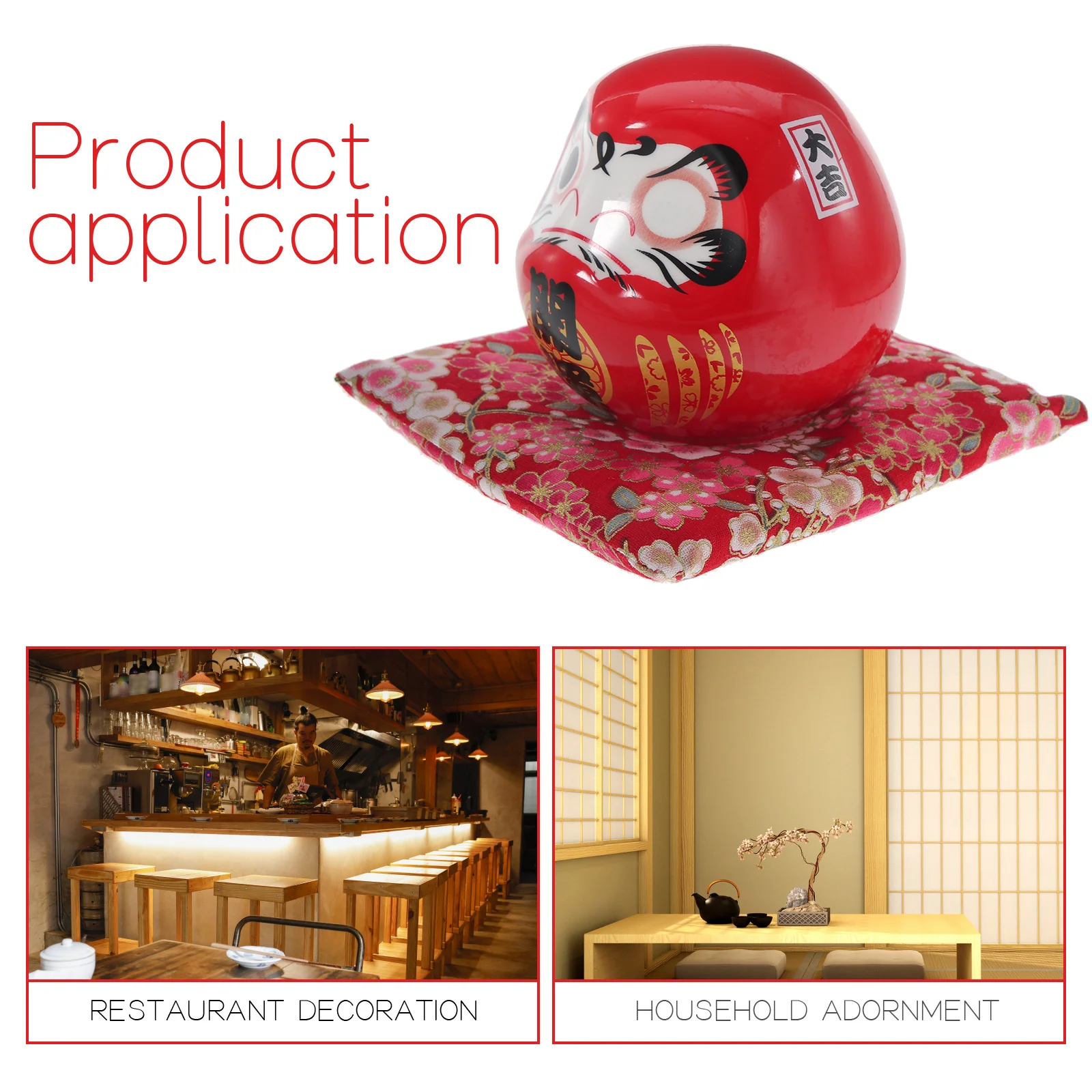 

Cute Wealth Statue Ceramic Japanese Ornament for Desktop Car Interior Tabletop Decor Home Office Gift Figurine