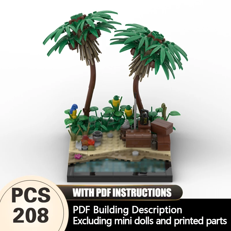 

Creators Plant Series Model MOC Building Bricks Island Beach Tree Modular Technology Gifts Holiday Assemble Children Toys Suit
