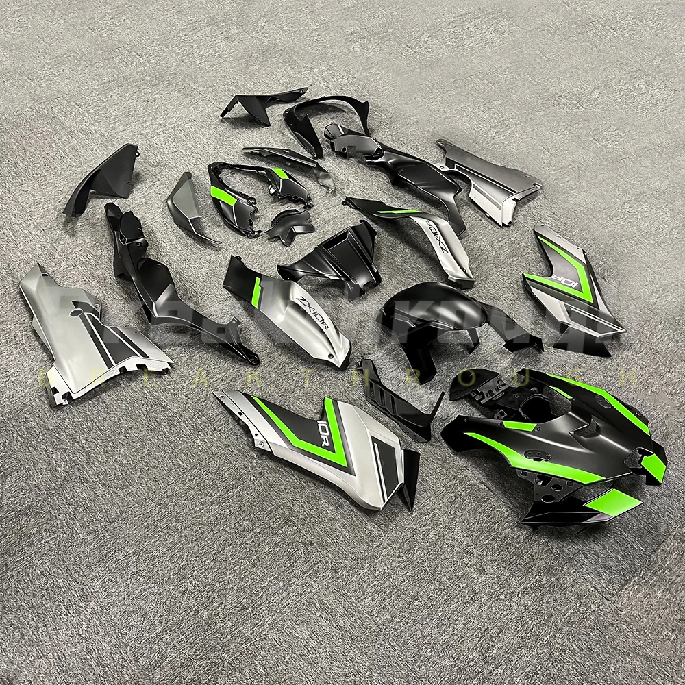 Suitable for Kawasaki Ninja ZX-10R 2021-2023, ZX10R 2021, 2022, 2023 Motorcycle ABS Injection Grey Black Green Fairing Kit