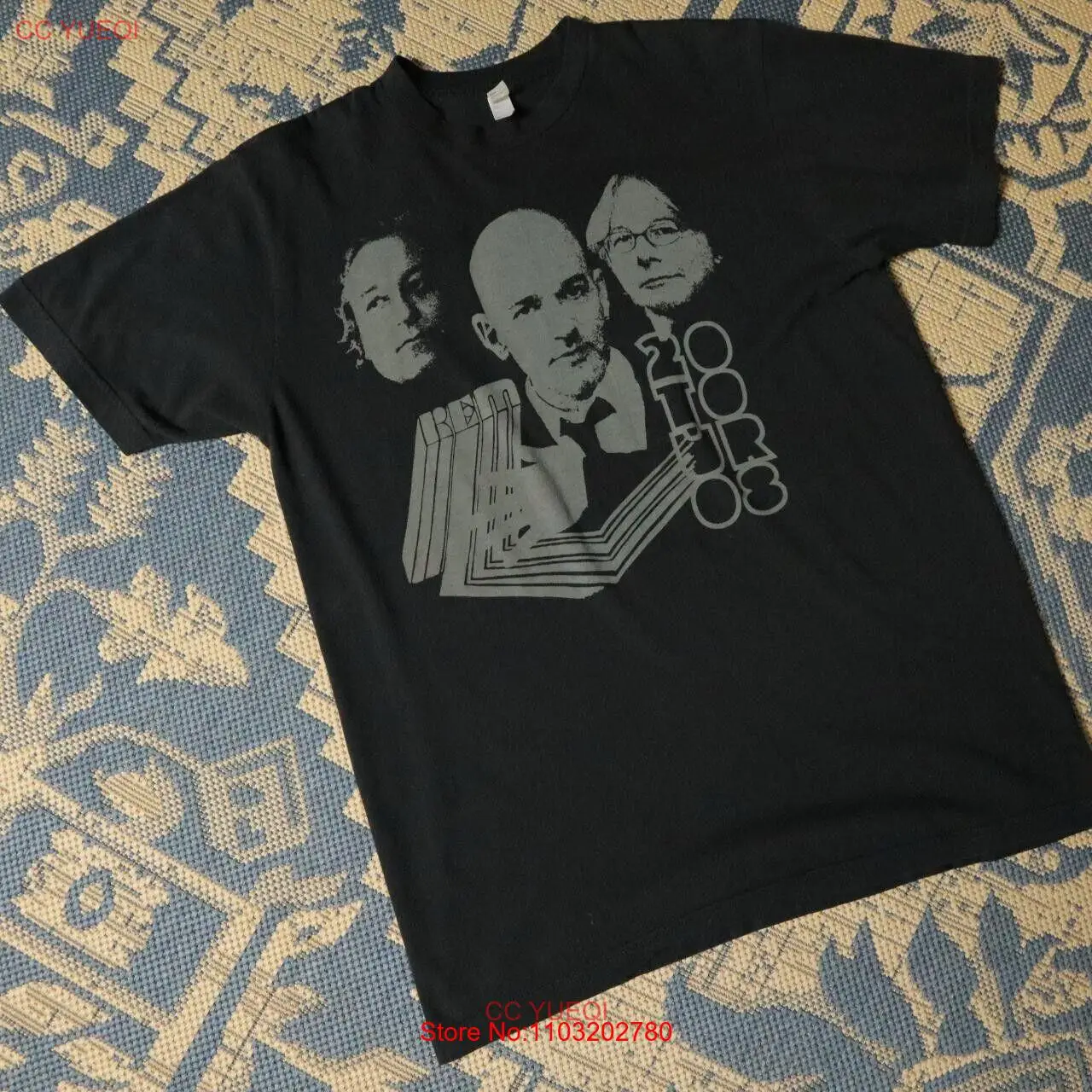 Винтажная футболка с графическим принтом для концерта R.E.M, 2008, средний размер