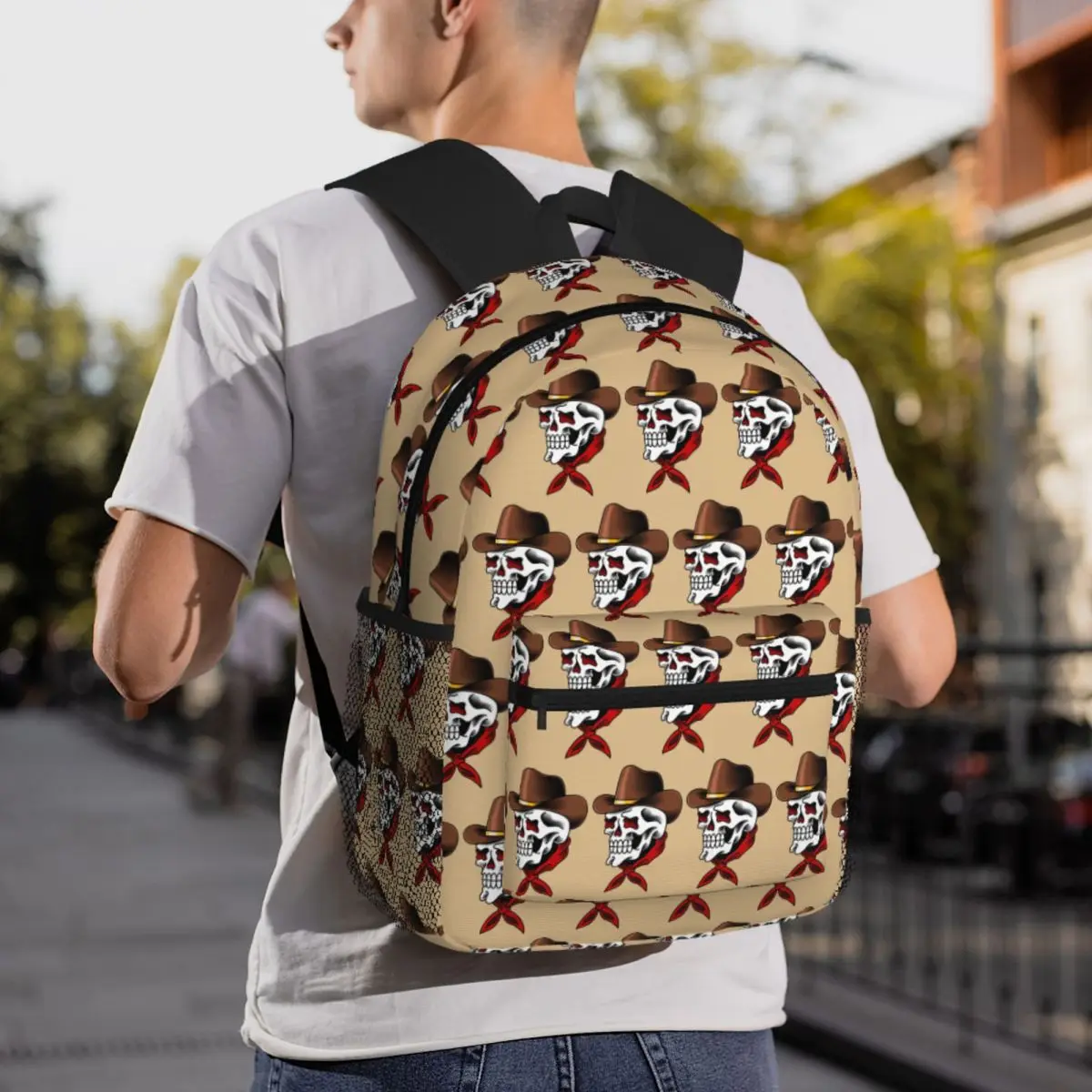 Salty-Dog American Traditional Cowboy Tattoo Backpack Student BookBag Children School Bag Computer Shoulder Bags for Men Women