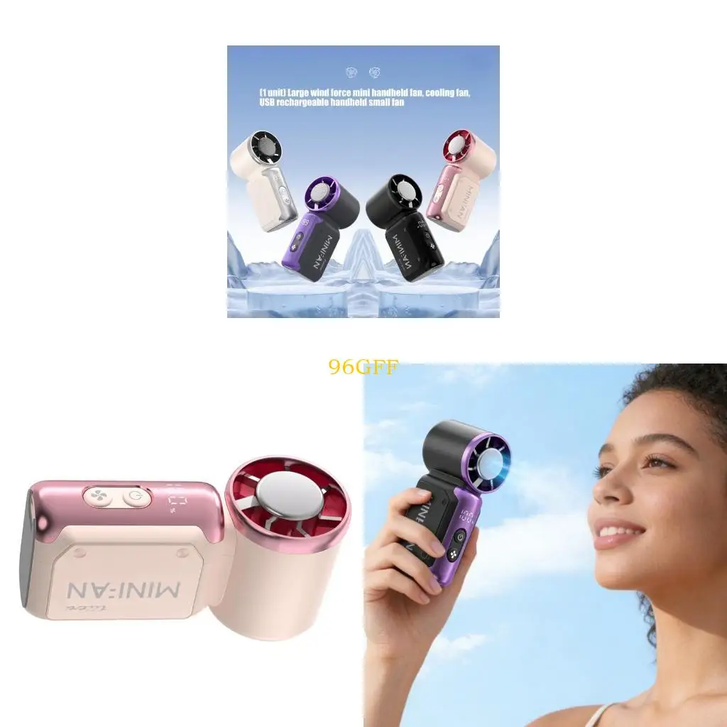 96GF High Speed Rechargeable Fan Outdoor Portable Handheld Powerful Cooling Fan Outdoor Light Weight Coolers Enduring