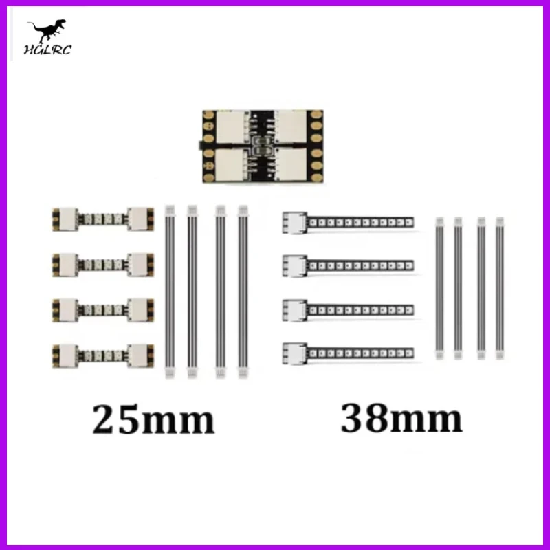 HGLRC LED MINI (38mm) / LED LITE (25mm) RGB2020 12 Diody LED 38X7X5mm do Samolotów RC, Dronów FPV Freestyle, Części DIY