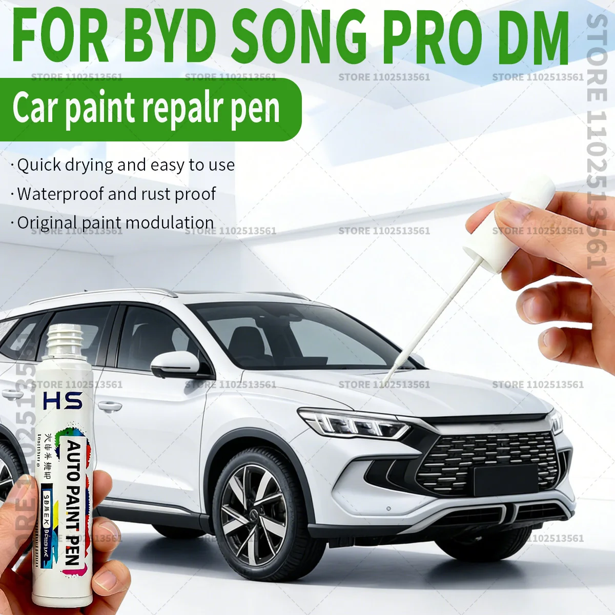 For BYD Song Pro DM Car Paint Repair Pen Restores Original Factory Paint Finish Obsidian Black 147 Snow White Cyan Grey 082 Blue
