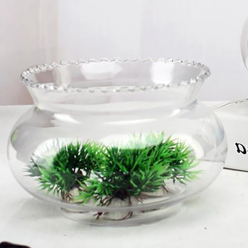 

Glass Fish Tank Transparent Betta Fish Bowl Decorative Aquarium Bubble Bowl Hydroponic Planter Goldfish Turtle Tank