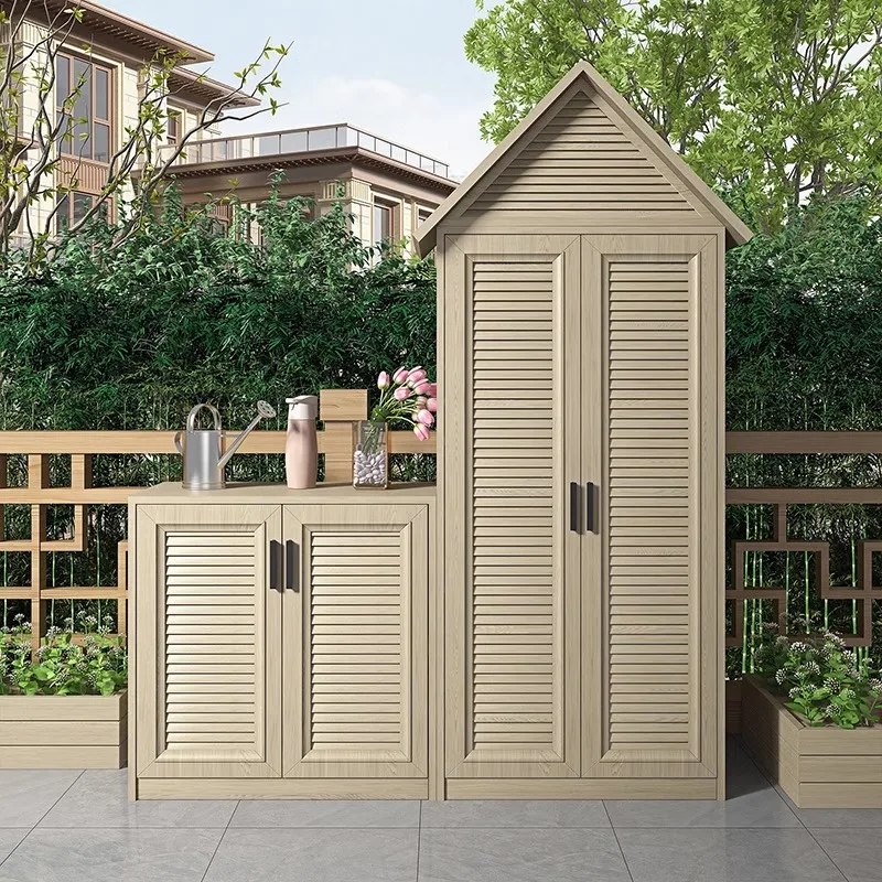 

Outdoor aluminum alloy garden waterproof and sunscreen storage cabinet courtyard villa storage tool cabinet