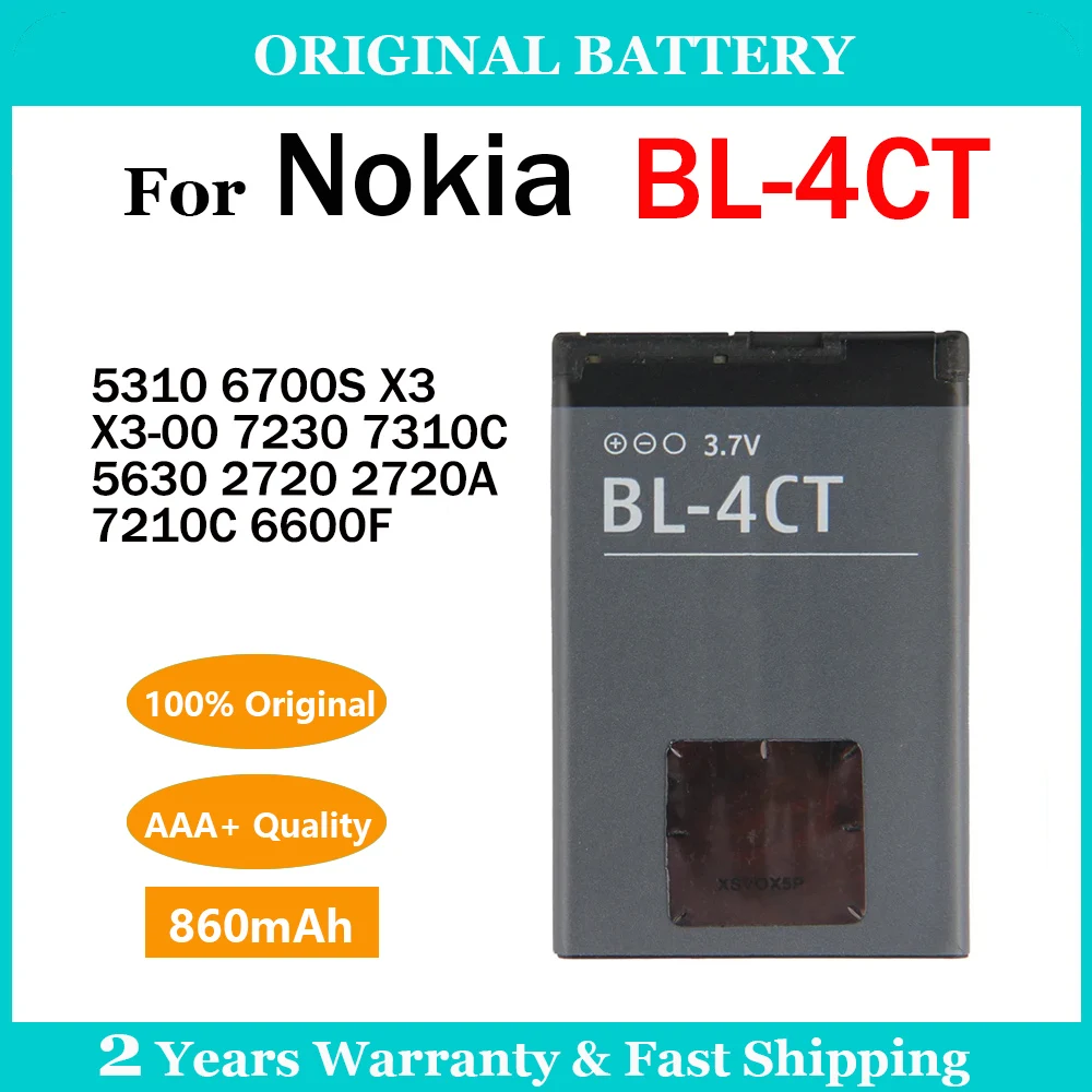 Оригинальный аккумулятор BL-4CT BL4CT BL 4CT 860 мАч для Nokia 5310 6700S X3 X3-00 7230 7310C 5630 2720 2720A 7210C 6600F