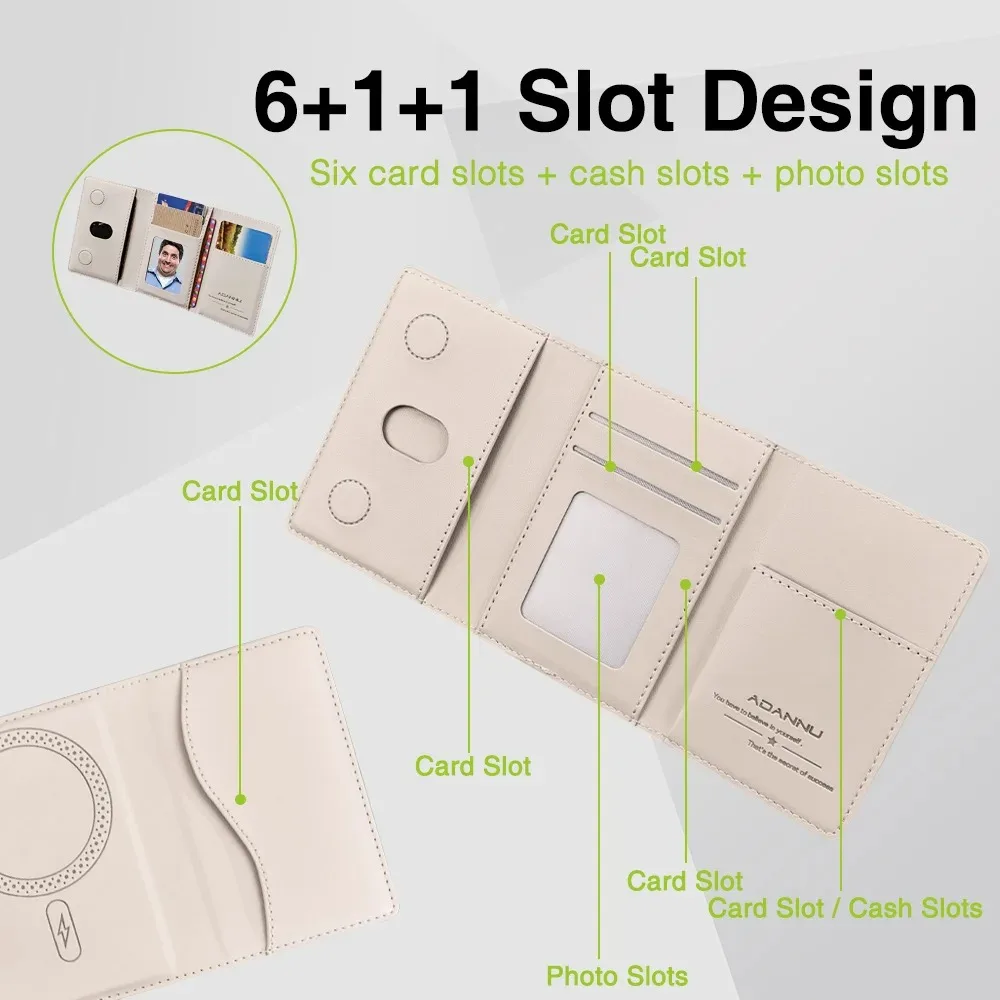 Высококачественная сумка для карт из искусственной кожи Busine Sle Bla Trifold с магнитным чехлом для iPhone 17, 16, 15, 14, 13, Pro Max, держатель для карт Magsafe